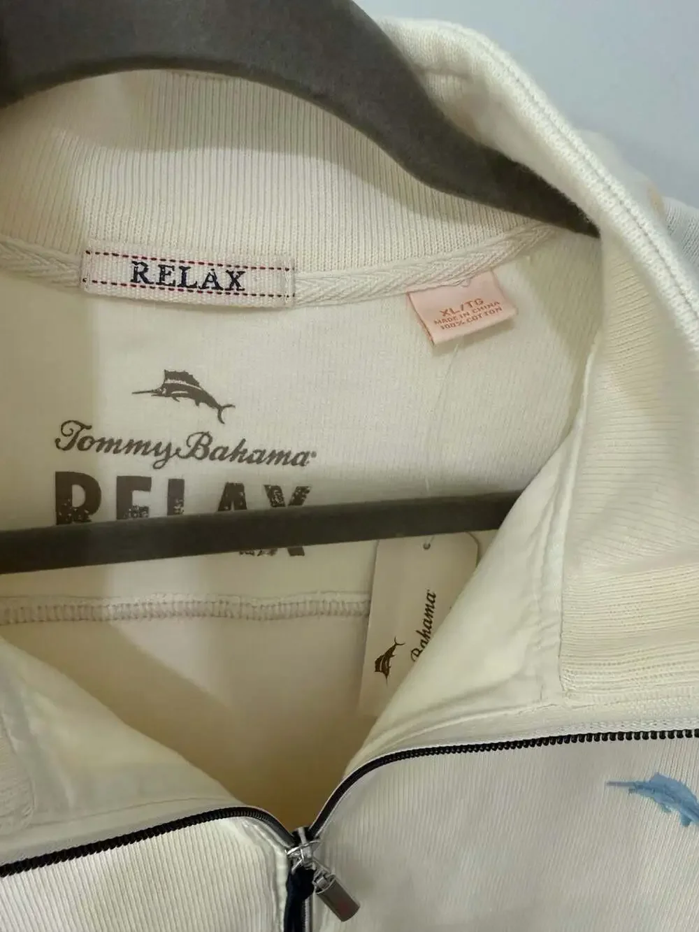 Tommy Bahama Tobago Bay Half-Zip Pullover Sweatshirt in Ivory